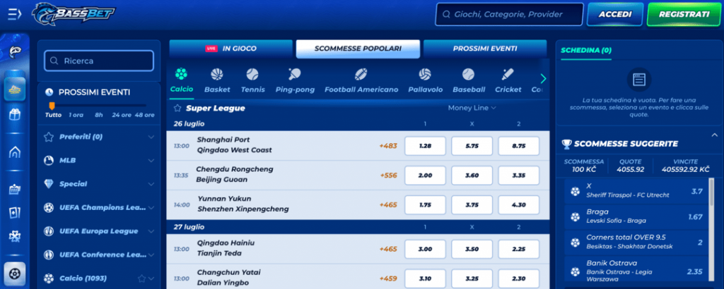 BassBet sito scommesse non AAMS